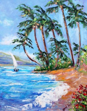 Playa de brisa tropical Pinturas al óleo